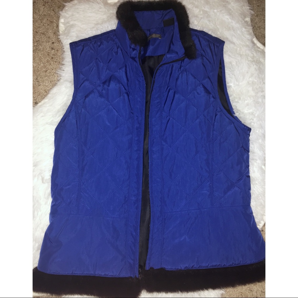 Liz Claiborne Puffer Vest with Faux Fur Liner